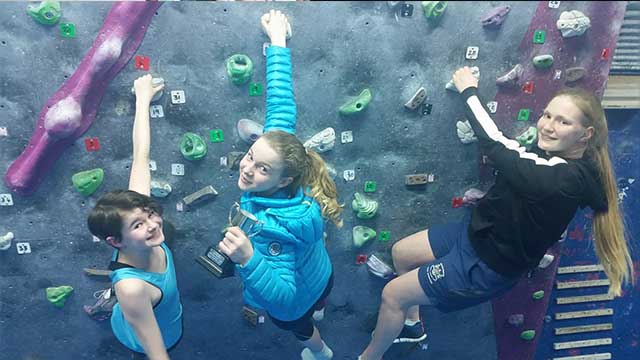 Anya Forino with her climbing team